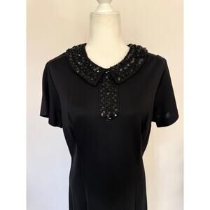 Vintage 1960s Carol Brent Dress with Sequin Collar Volup